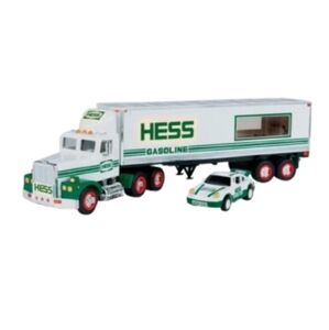 1992 Hess Oil Company 18 Wheeler Toy Truck & Porsche Racer Car With Original Box